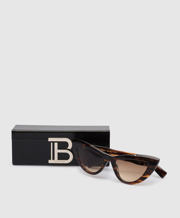 Balmain Jolie logo sunglasses in brown BPS135B54 изображение 5