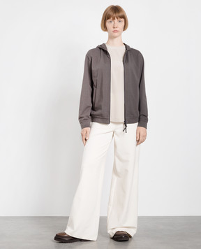 Brunello Cucinelli Бежевий топ із шовку з ланцюжок моніль MP993BK420