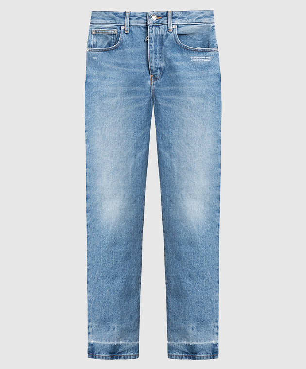 Off-White Блакитні джинси ефектом потертості OWYA031C99DEN003