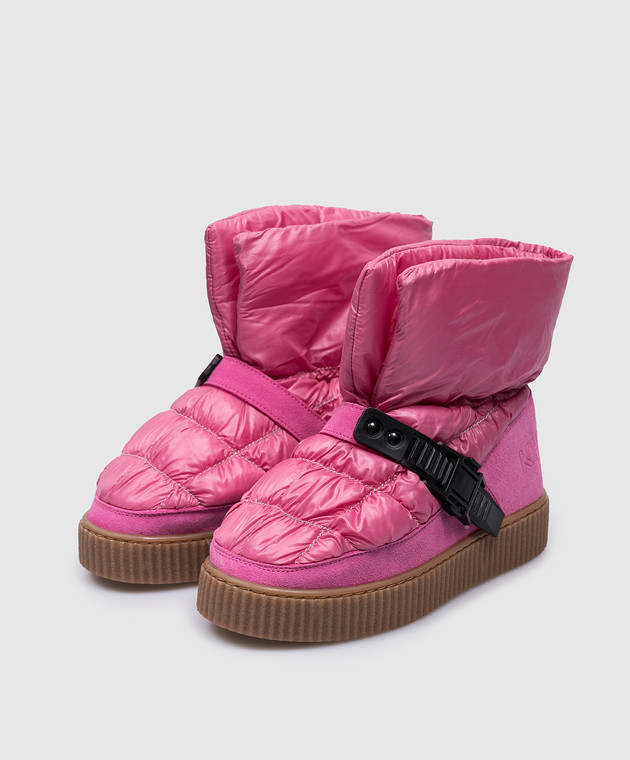 Khrisjoy Children's pink Puffer boots with fur KT0P06N0046 image 3