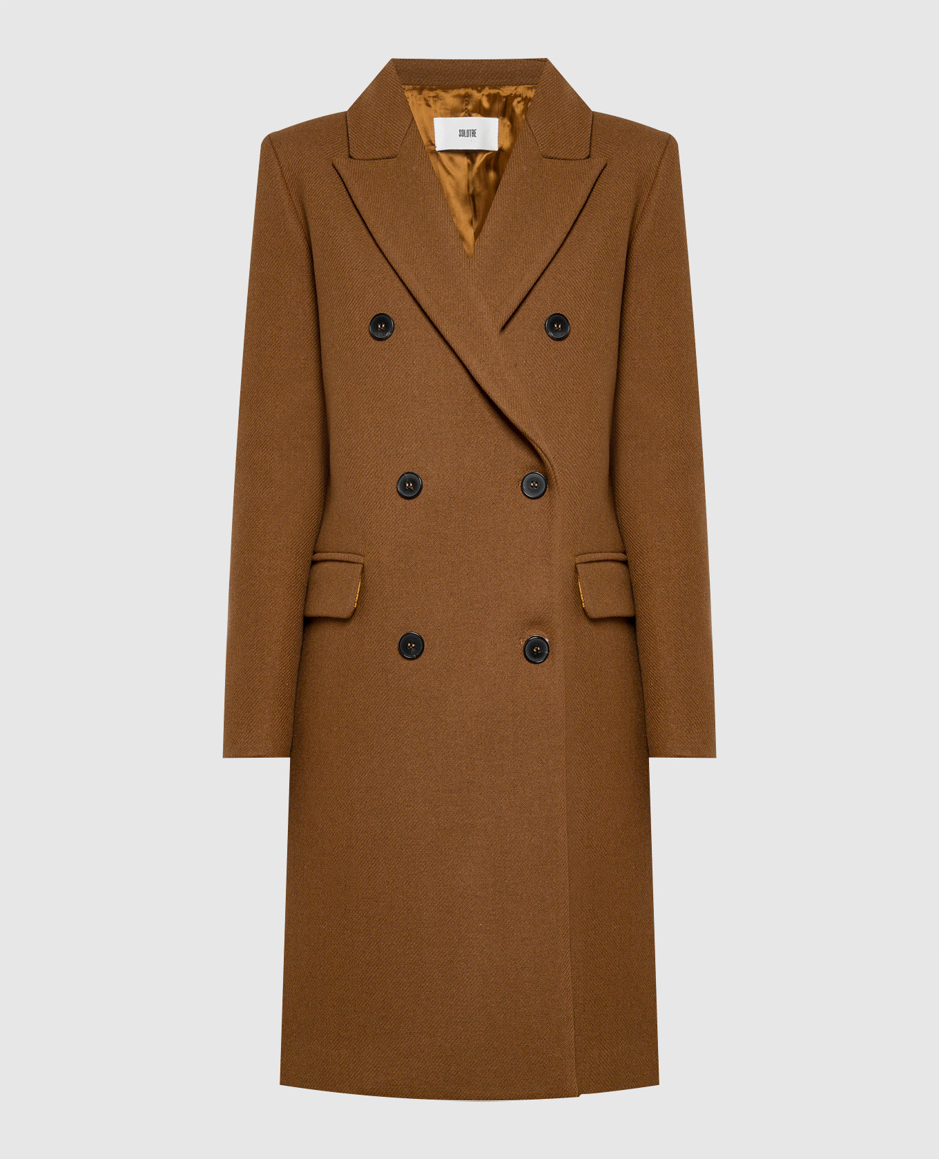 Brown double-breasted classic coat