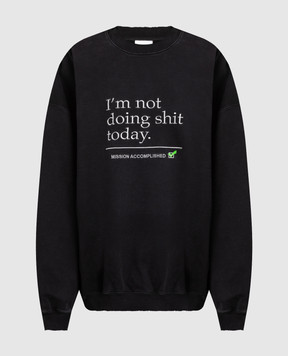Vetements Black sweatshirt with a vintage effect UE63CN160Bw
