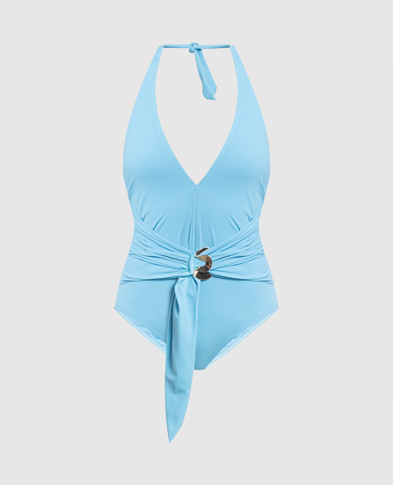 Blue Imelda swimsuit with drape