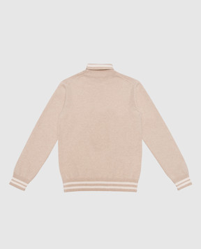 Brunello Cucinelli Детский бежевый свитер из кашемира с фактурным узором B22M73703B