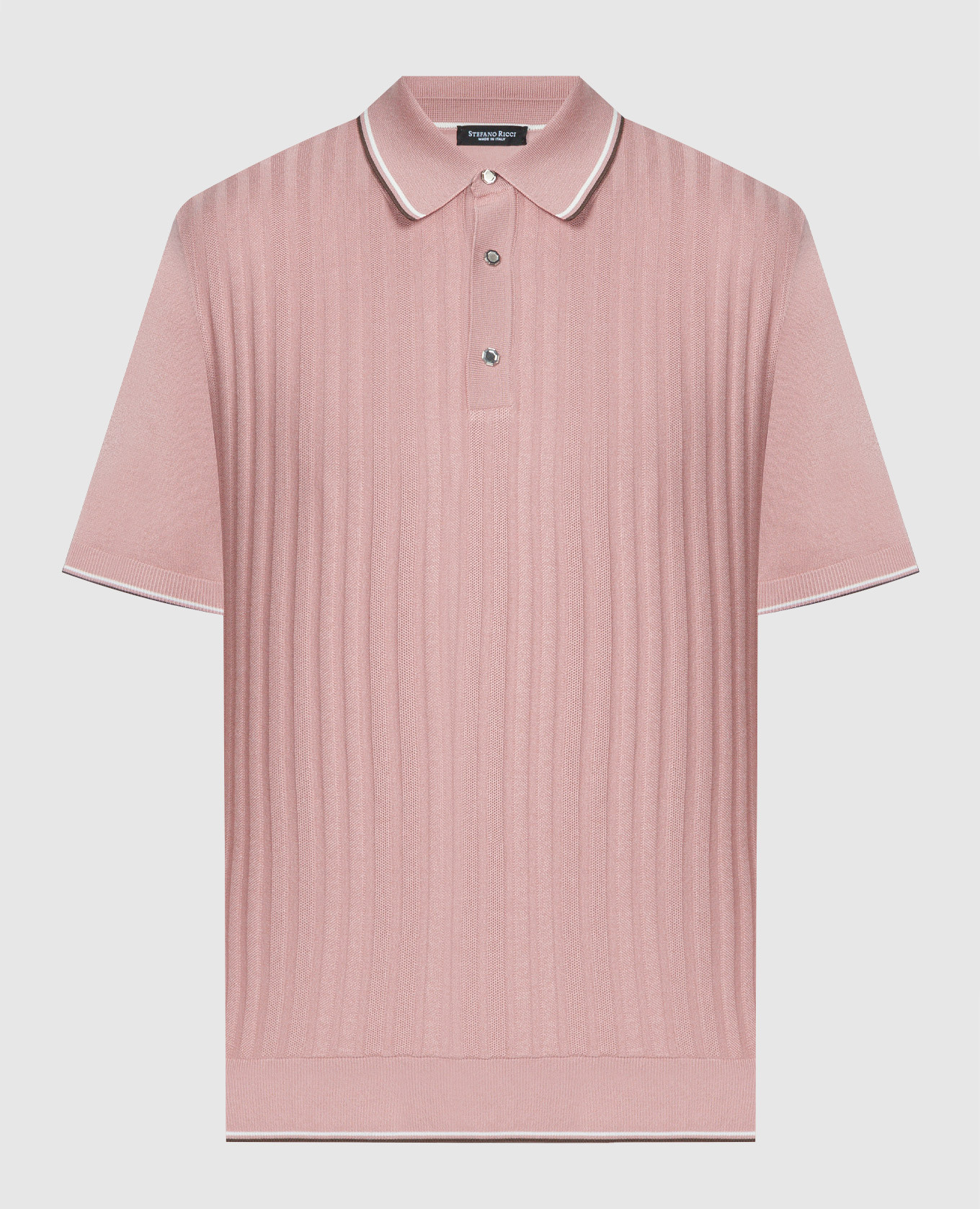Pink polo shirt with textured pattern