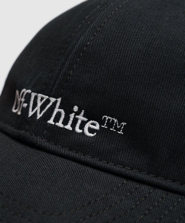 Off-White Black cap with logo embroidery OWLB026C99FAB004 image 4