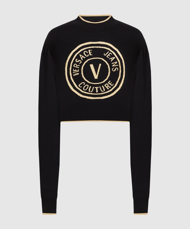 Versace Jeans Couture Black wool jumper with logo 73HAFM21CM01A