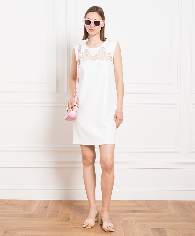 Ermanno Scervino White mini dress with lace D422Q761KIK image 2