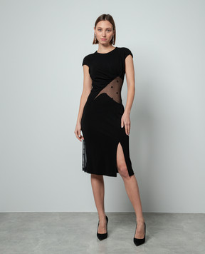 Givenchy Черное платье с фигурными прозрачными вставками BW21WS30XH