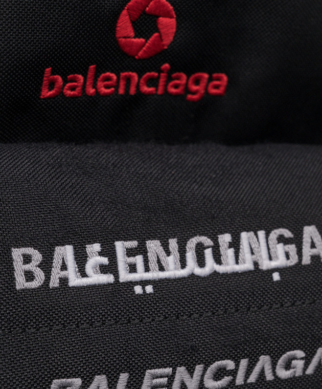 Balenciaga Черный рюкзак с вышивкой логотипа 5032212AAVT изображение 5