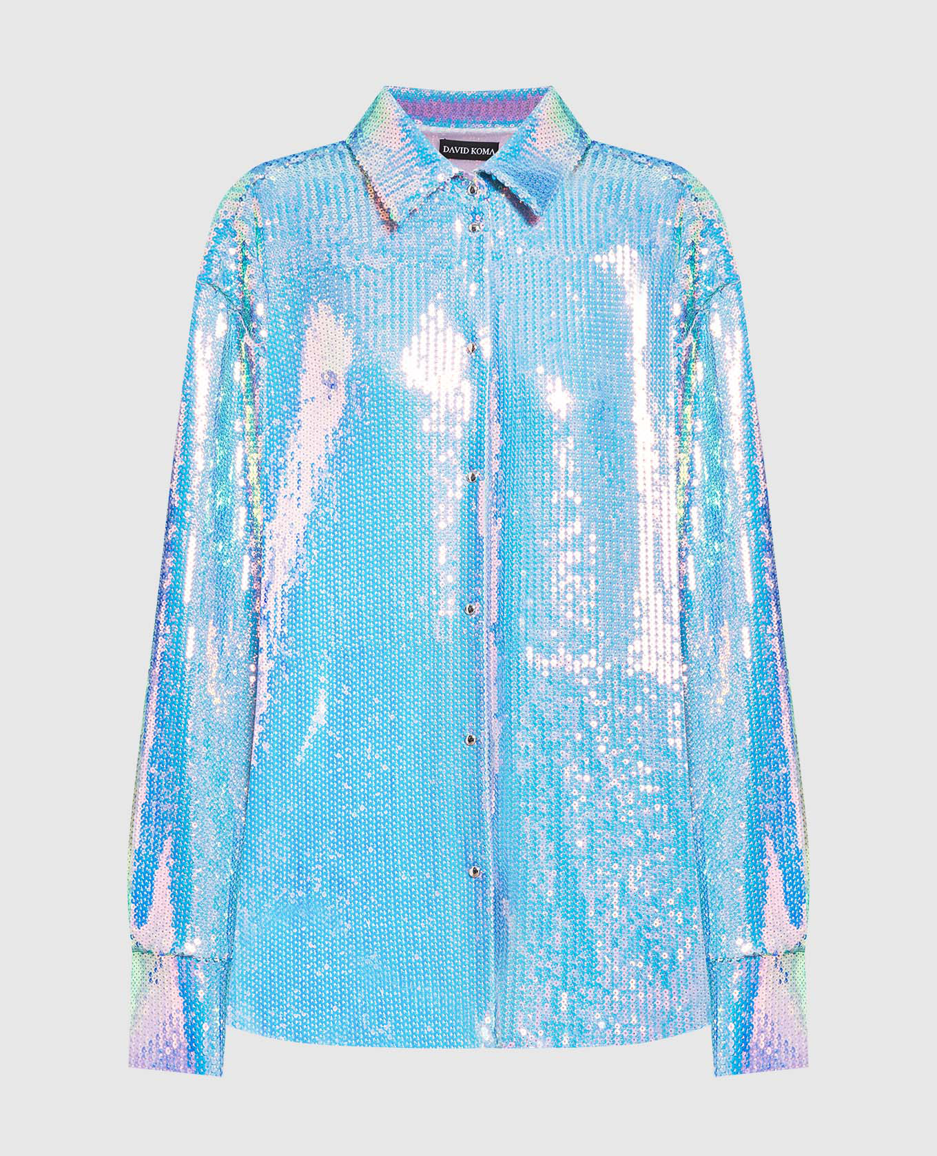 Blue shirt with sequins