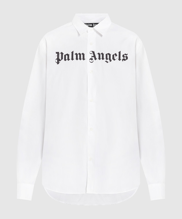 Palm Angels Біла сорочка з контрастним принтом логотип PMGA099C99FAB001