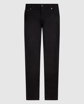 Dolce&Gabbana Чорні джинси з металевим патчем логотипу GY07CDG8GW6