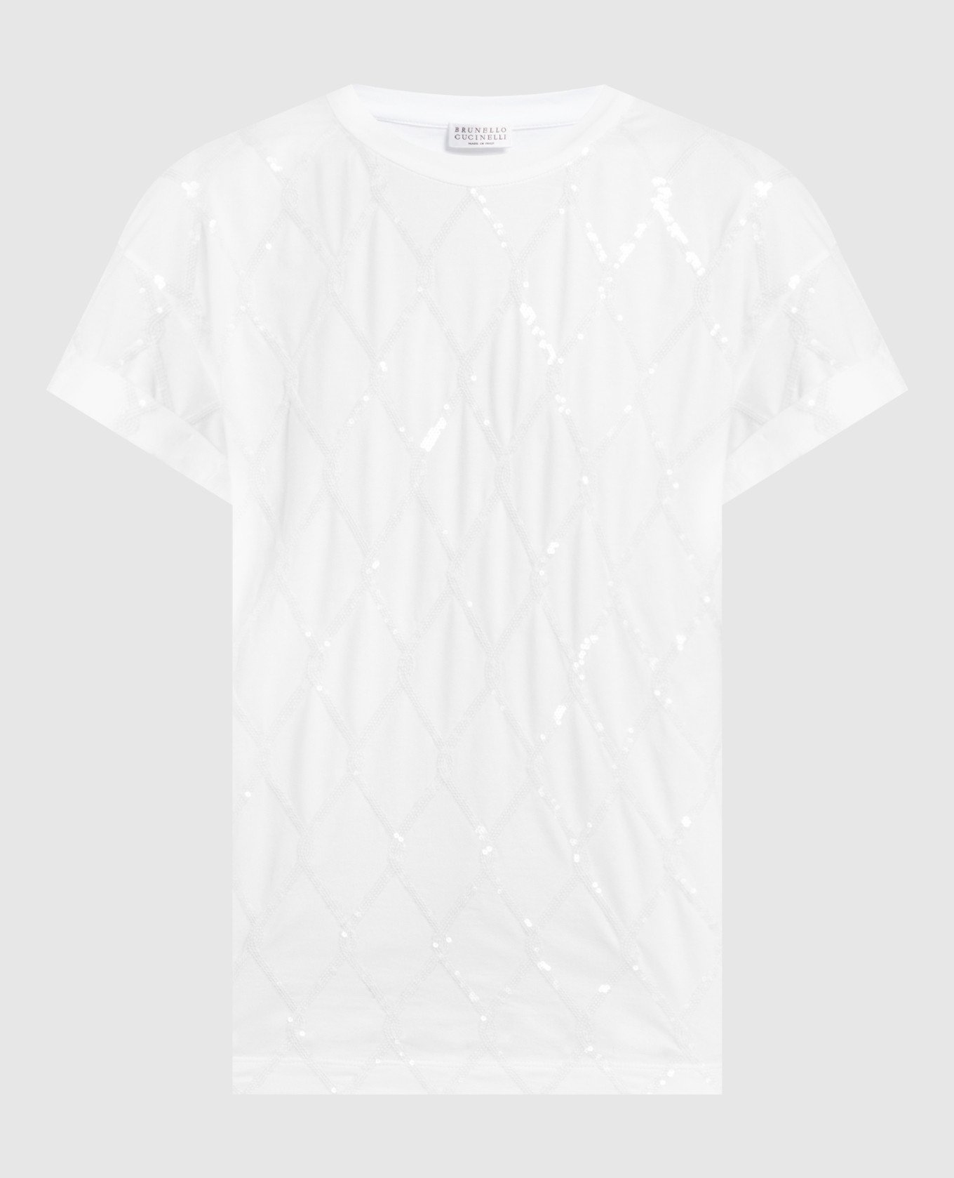 

Белая футболка с пайетками, Белый, Футболки