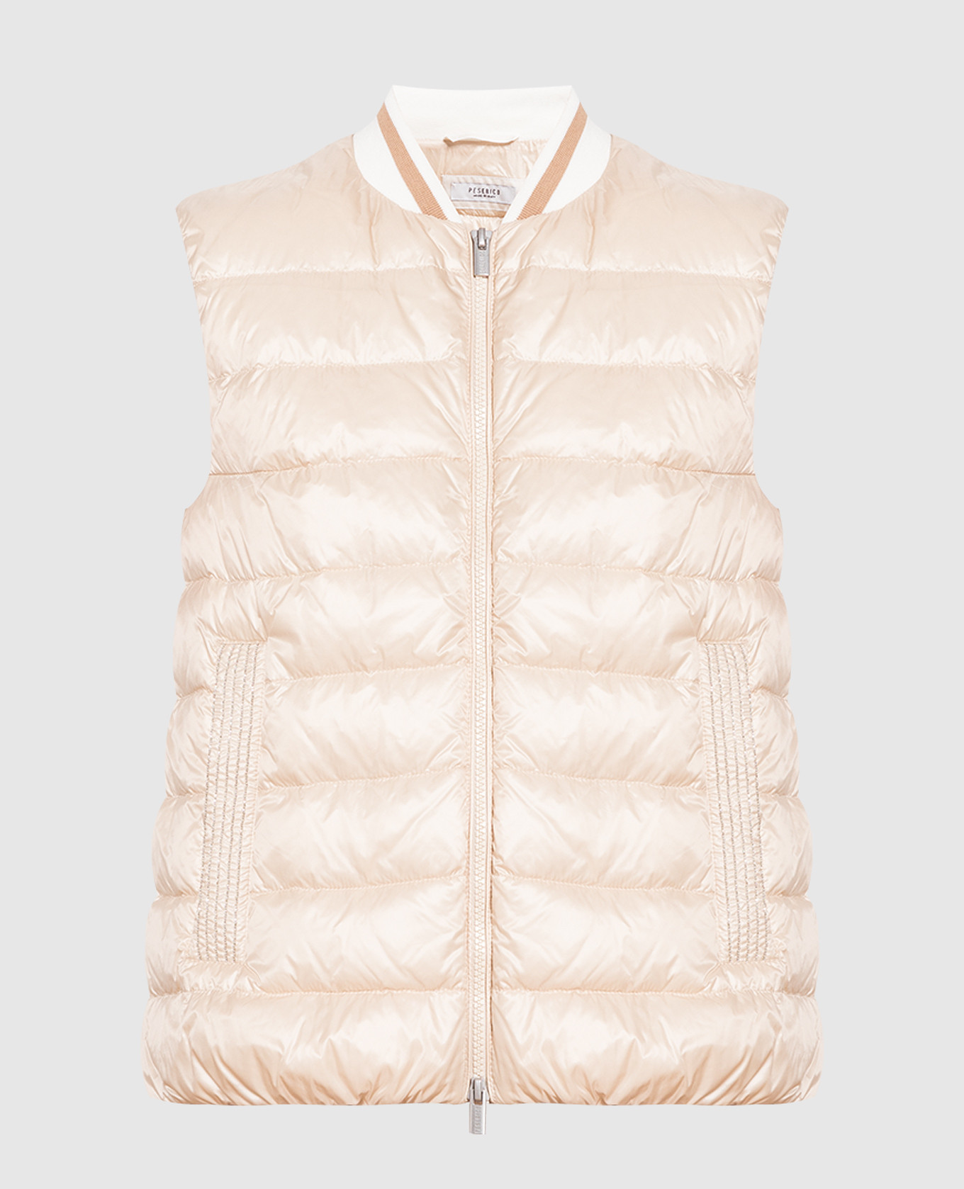 

Бежевый пуховый жилет с цепочкой мониль, Верхняя одежда
