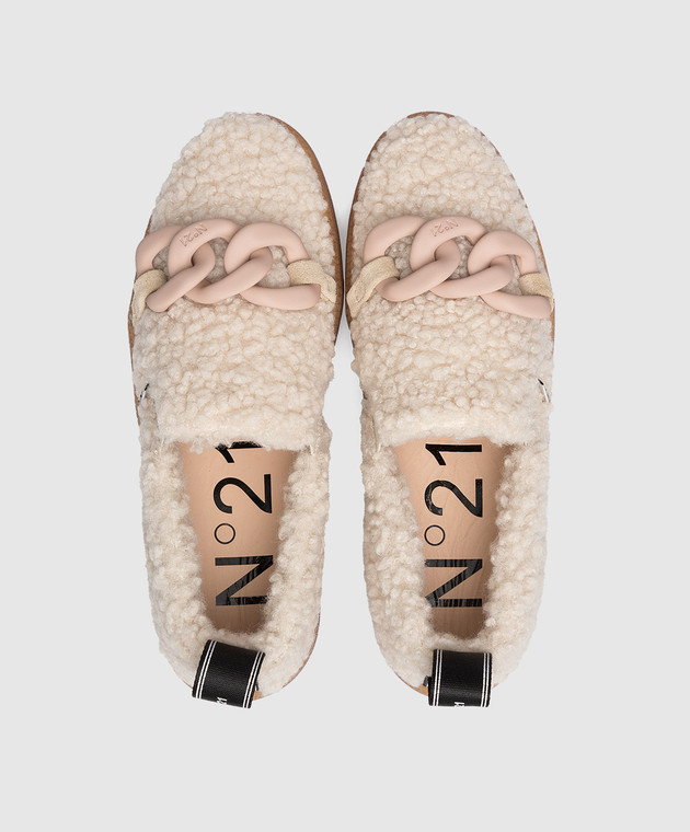 N21 Бежеві сліпони з матовим ланцюжком 22ISP03370337 зображення 4