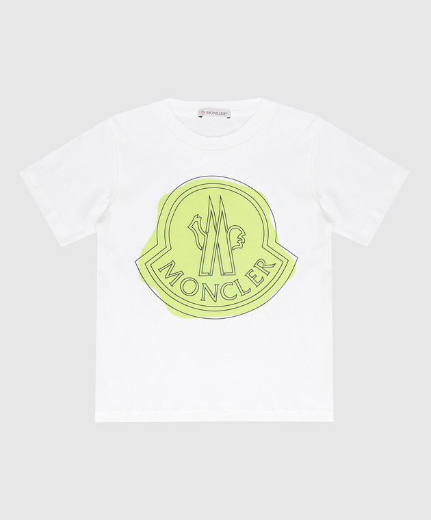 Moncler ENFANT Дитяча біла футболка з логотипом. 8C000168790N