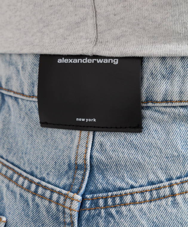 Alexander Wang Блакитні прямі джинси з дірками 1WC3214368 зображення 5