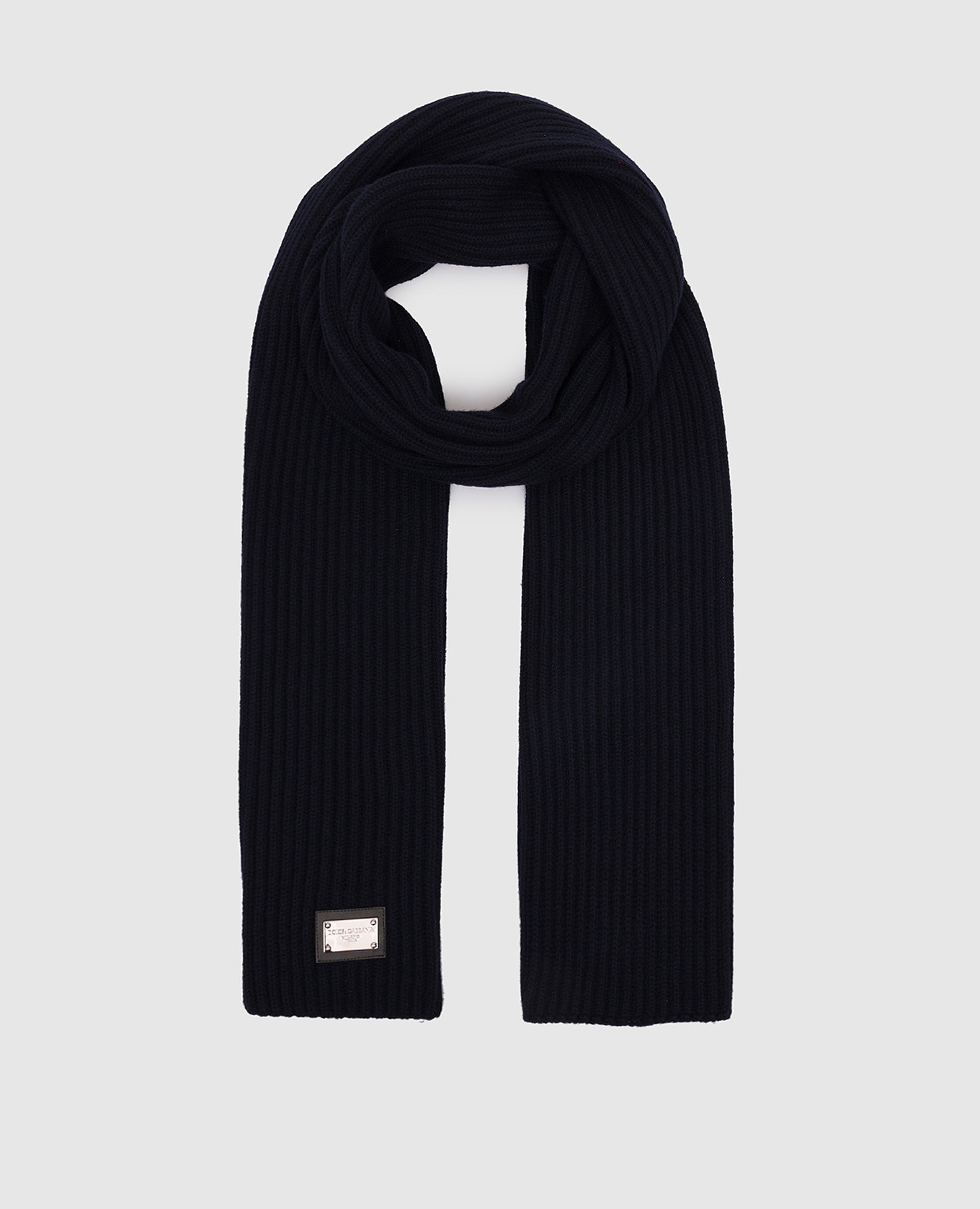 Blue wool and cashmere scarf
