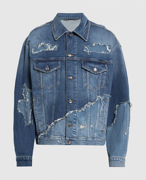 Dolce&Gabbana Синяя джинсовая куртка с эффектом потертости G9ZH9DG8HG1