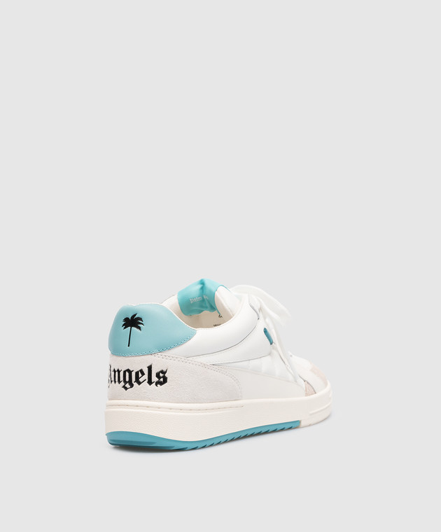 Palm Angels White leather University sneakers with logo PMIA078S23LEA001 image 3