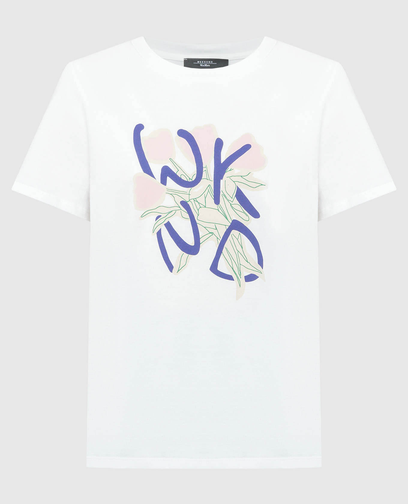 White T-shirt NERVI with a print