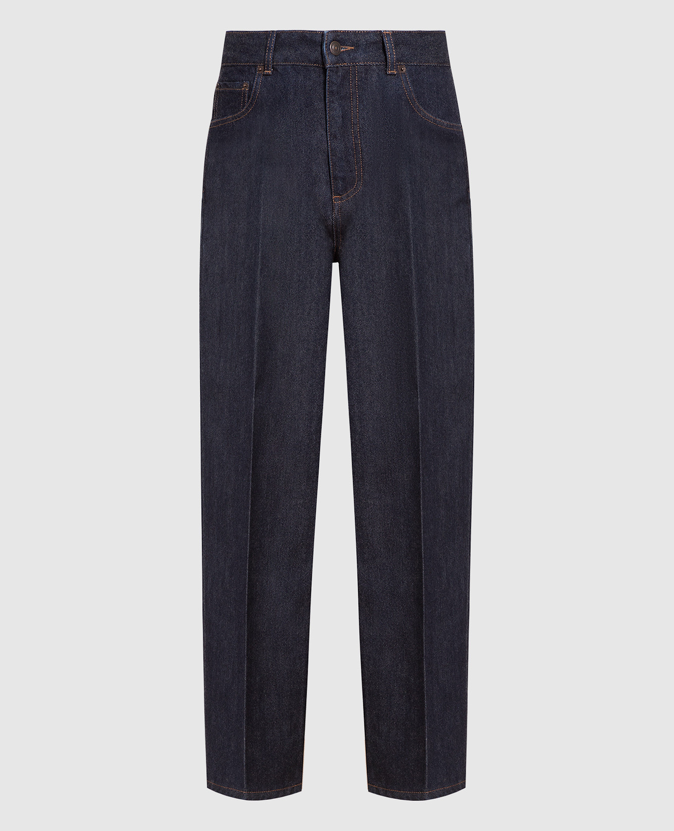 

Синие джинсы с логотип патч, Синий, Прямые джинсы