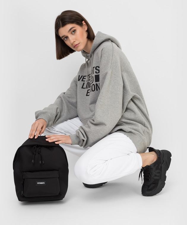 Vetements Чорний рюкзак з логотипом UE52BA600B зображення 2