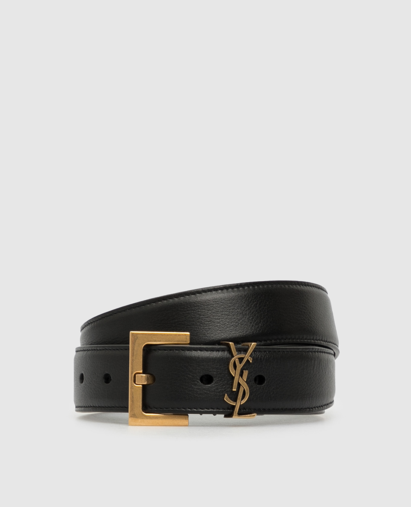 Saint Laurent - Черный кожаный ремень 634437BOO0W купить в Symbol