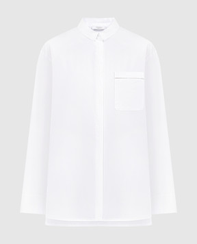 Peserico Біла сорочка з ланцюжком моніль S0689708928