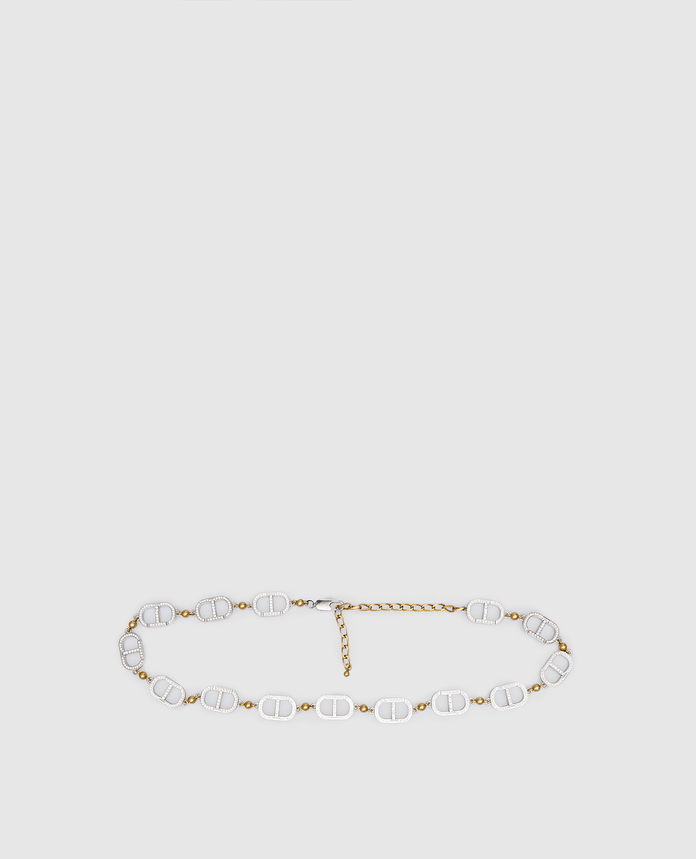 

Пояс с логотипом Oval T, Серебристый, Ремни