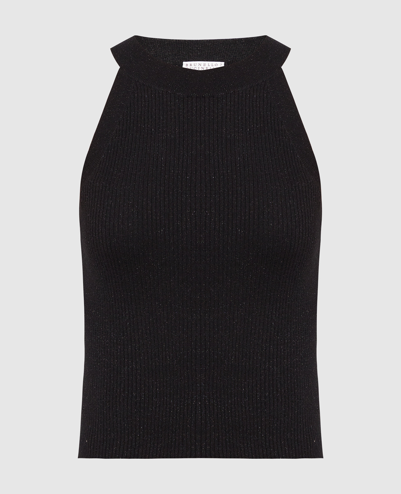 Black ribbed top with lurex