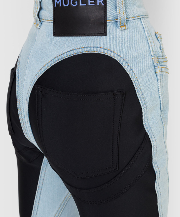 Thierry Mugler Джинсы-скинни с контрастными вставками 21W6PA0326246 изображение 5