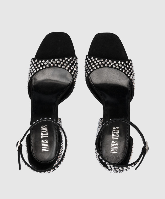 Paris Texas Holly Fiona black suede sandals with crystals PX982CXSACH image 4