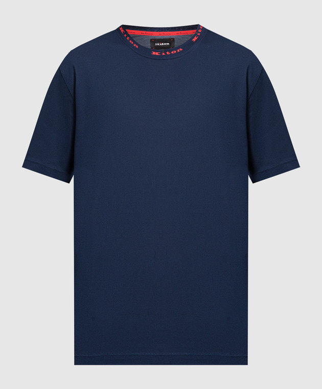 Kiton Blue t-shirt with logo UK1461E23