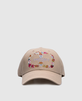 Twinset Бежева кепка з вишивкою квіткового логотипа 241TA4430