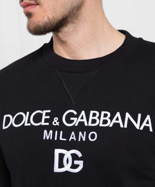 Dolce&Gabbana - Чорний світшот з контрастним логотипом G9ACGZFU7DU