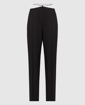 Dondup Черные брюки из шерсти Blanca с цепочкой DP701WS0111DXXX
