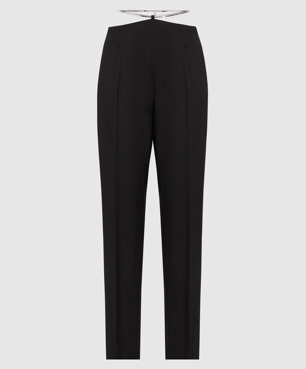 Dondup Black pants made of wool Blanca with a chain DP701WS0111DXXX