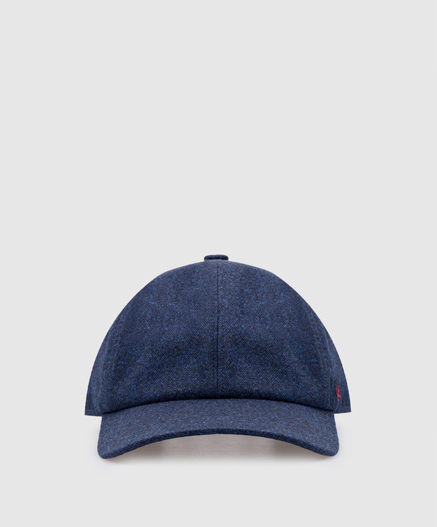 ISAIA Blue wool cap with logo embroidery BRT0118238R