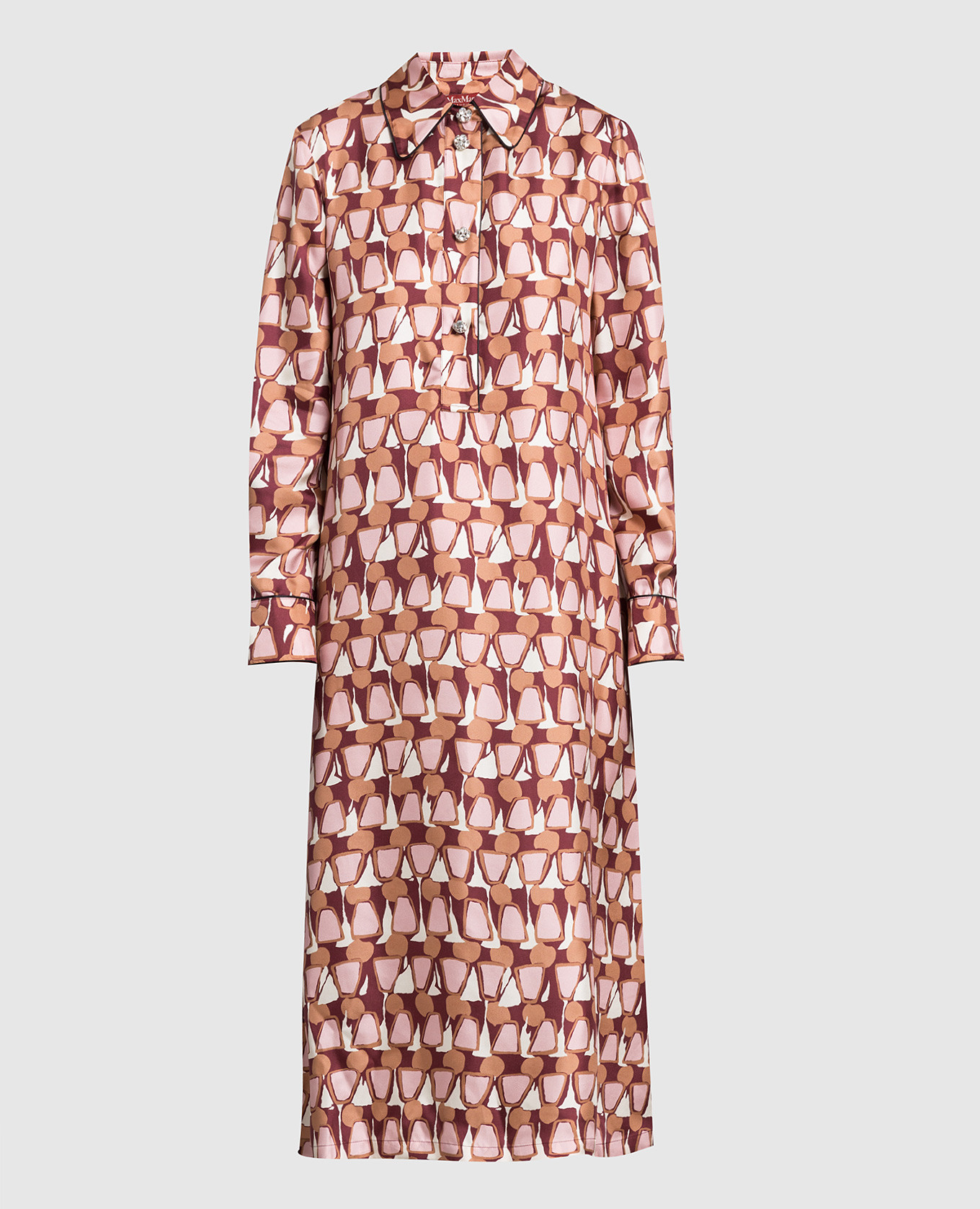 Шелковое платье миди Augusta в абстрактный узор