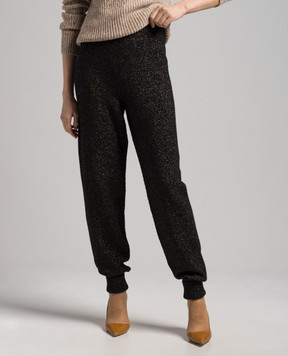 Twinset Коричневые джогеры с люрексом 232TT3201
