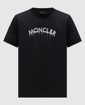 Moncler Чорна футболка з принтом логотипа 8C0000289A17