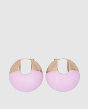 Francesca Bianchi Design Рожеві сережки Boule з покриттям 24-каратним золотом 14S