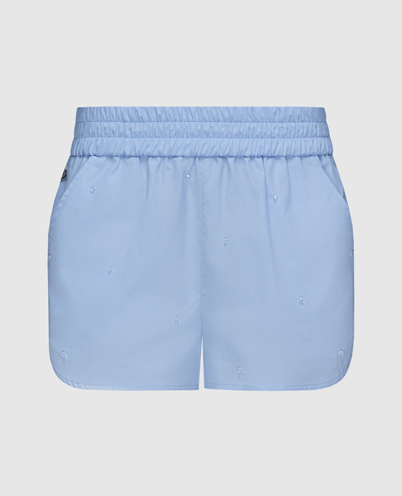 Blue shorts with beads