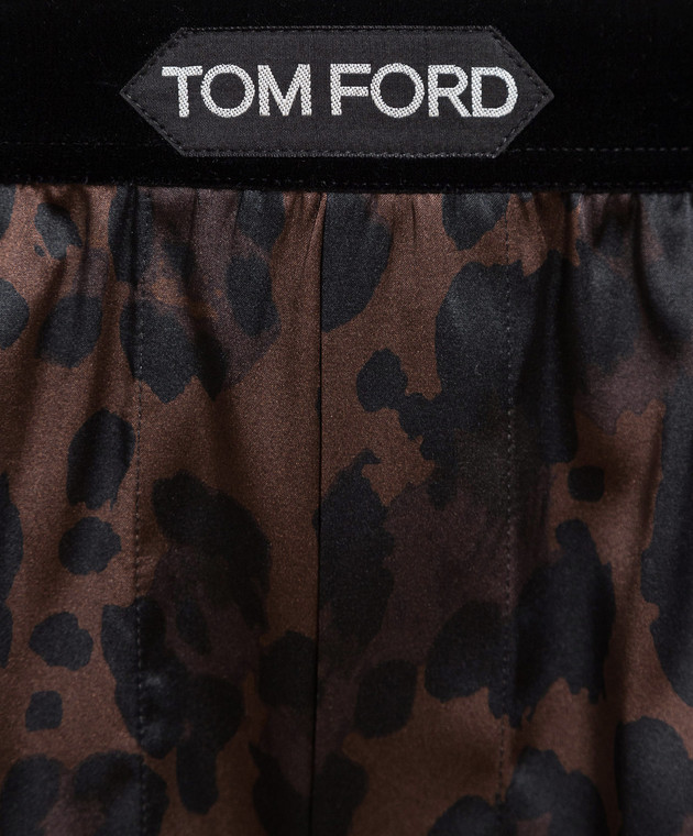 Tom Ford Brown leopard print silk boxer briefs T4LE41020 image 3
