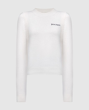 Palm Angels Білий светр з логотипом PWHE051F23KNI001