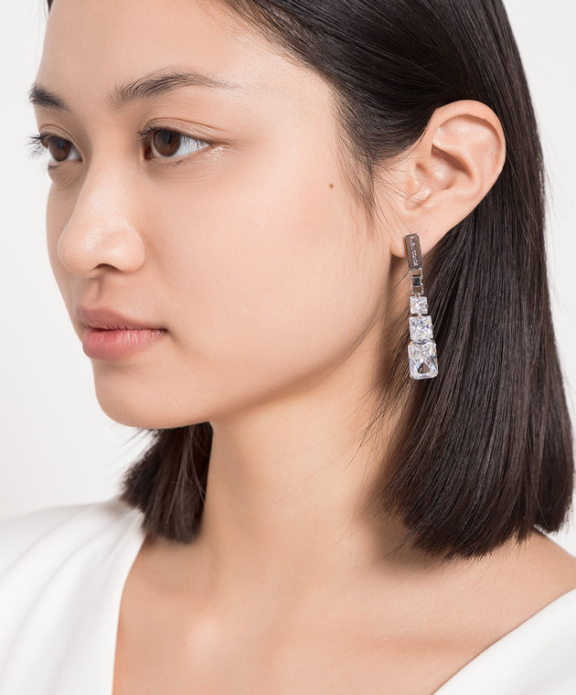 Ellen Conde Silver earrings with crystals Z50 изображение 2