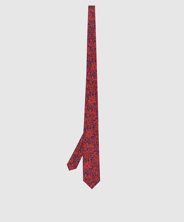 Stefano Ricci Дитячий бордовий шовковий набір з краватки та хустки-паші у візерунок. YDHNG501 зображення 3