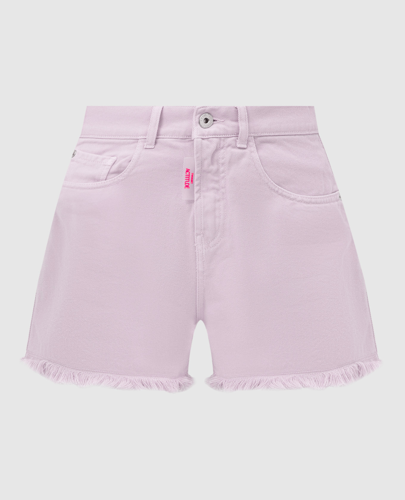

Лиловые джинсовые шорты c бахромой, Лиловый, Шорты